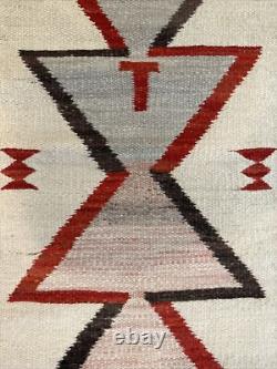 Early Navajo Textile Tapestry Rug Wall Hanging Estate Authentic Hand Crafted