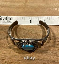 Early Navajo Turquoise Cuff Bracelet Very Nice Stone