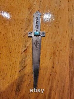 Early Navajo Turquoise Letter Opener Great Detail