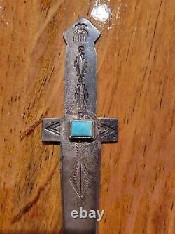 Early Navajo Turquoise Letter Opener Great Detail