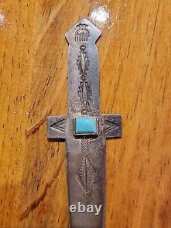Early Navajo Turquoise Letter Opener Great Detail