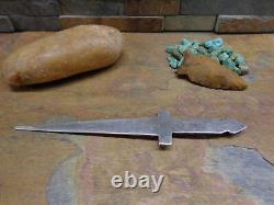 Early Navajo Turquoise Letter Opener Thunderbird Whirling Log Sterling Old Pawn