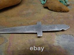 Early Navajo Turquoise Letter Opener Thunderbird Whirling Log Sterling Old Pawn