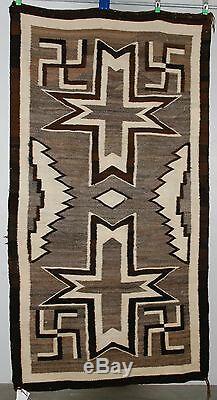 Early Navajo rug, blanket Native American textile weaving Crystal Whirling log