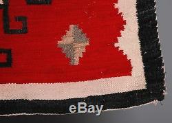 Early Navajo rug, blanket Native American textile, weaving unusual unique large