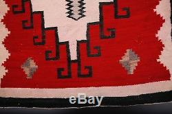 Early Navajo rug, blanket Native American textile, weaving unusual unique large