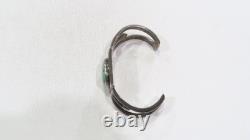 Early Navajo wide sandcast royston turquoise 925 sterling cuff bracelet sz 6-6.5