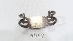 Early Navajo wide sandcast royston turquoise 925 sterling cuff bracelet sz 6-6.5