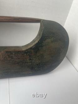 Early New England Folk Art Native American Indian Chief Canoe Whirligig