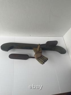 Early New England Folk Art Native American Indian Chief Canoe Whirligig