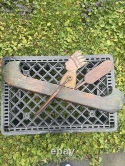 Early New England Folk Art Native American Indian Chief Canoe Whirligig
