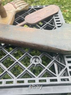 Early New England Folk Art Native American Indian Chief Canoe Whirligig