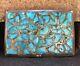Early Old Dishta Zuni Sterling Silver Turquoise Flush Inlay Belt Buckle