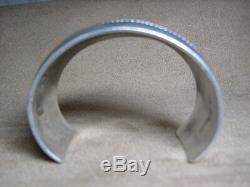 Early Old Pawn Classic Hopi Native American Sterling Silver Wave Cuff Bracelet