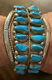 Early Old Pawn Lg Navajo Double Row Traditional Turquoise Nugget Cuff Bracelet