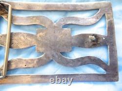 Early Old Pawn Sterling Native American Navajo Turquoise Belt Buckle 3 7/8 Long