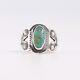 Early Old Pawn Sterling Silver Green Turquoise Bump Ups Arrow Stamps Ring 5