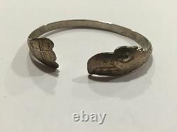 Early Original Hand Carved Tlingit Silver Bracelet Bill Wilson Hoonah Alaska