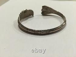 Early Original Hand Carved Tlingit Silver Bracelet Bill Wilson Hoonah Alaska