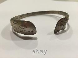 Early Original Hand Carved Tlingit Silver Bracelet Bill Wilson Hoonah Alaska