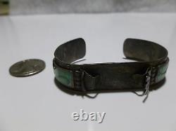 Early P. Yatsattie Zuni Sterling Silver Turquoise Watch Cuff Bracelet 7