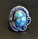 Early Pawn Native American Sterling Silver Turquoise Ring-navajo-size 9 Gwr