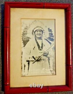 Early Penobscot Maine Native American Indian Framed Tribal Governor Nicola Photo