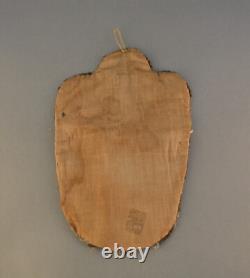 Early Plains Indian Beaded Beadwork Wall Pocket on Leather Floral Design