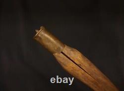 Early Plains Native American wooden Stun Arrow with Bullet Shell blunt Tip