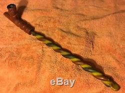 Early Plains catlinite pipe and matching stem, Native American