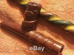 Early Plains catlinite pipe and matching stem, Native American