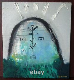 Early R C Gorman Original Oil on Canvas Series of 5 Similar Born of Water Mask