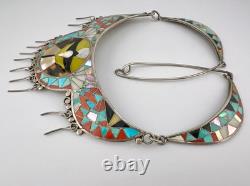 Early RARE Valentino Matilda Banteah Zuni Sterling Silver Eagle Collar Necklace