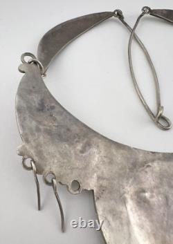 Early RARE Valentino Matilda Banteah Zuni Sterling Silver Eagle Collar Necklace