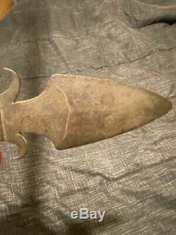 Early Rare Crow Indian Pipe Tomahawk Forged Spontoon Head Gun Barrel Bowl 1780