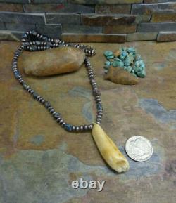 Early Rare Navajo Sterling Bisbee Turquoise Bench Bead Necklace Native Old Pawn