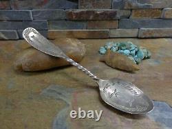 Early! Rare Navajo Sterling Stamped Arrow Spoon Native Old Pawn Fred Harvey Era