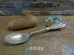 Early! Rare Navajo Sterling Stamped Arrow Spoon Native Old Pawn Fred Harvey Era