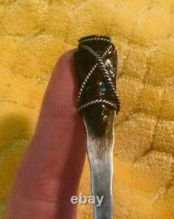 Early Rare Sterling SHREVE & CO NORMAN Hammered Native American Arrow Head Spoon