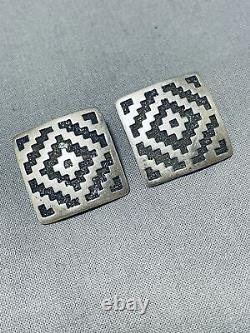 Early Rare Tommy Jackson Vintage Navajo Sterling Silver Earrings
