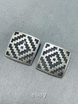 Early Rare Tommy Jackson Vintage Navajo Sterling Silver Earrings