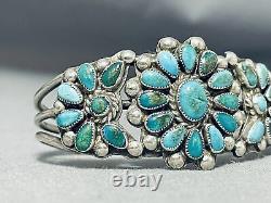 Early Rare Vintage Navajo Turquoise Sterling Silver Bracelet Cuff
