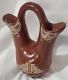 Early Santa Clara Polished Polychrome Redware Pottery Wedding Vase