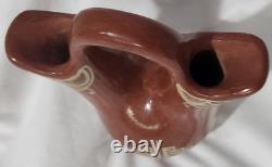 Early Santa Clara Polished Polychrome Redware Pottery Wedding Vase