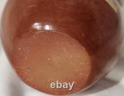 Early Santa Clara Polished Polychrome Redware Pottery Wedding Vase