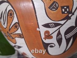 Early Shyatesa White Dove Polychrome 5 Acoma Pueblo Pottery Bowl Olla 1984 Bird