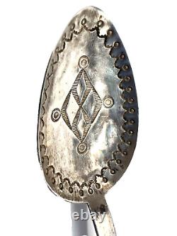 Early Sterling Hand Tooled Stamped Native Designs Fred Harvey Era Spoon