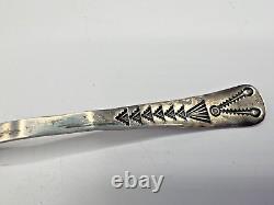 Early Sterling Hand Tooled Stamped Native Designs Fred Harvey Era Spoon