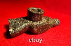 Early Stone Owl Effigy Pipe