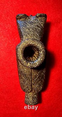 Early Stone Owl Effigy Pipe